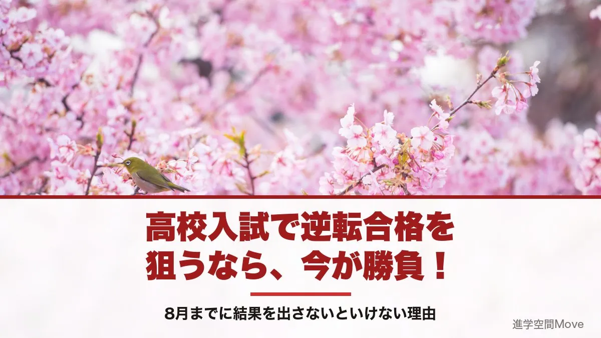 高校入試で逆転合格を狙うなら、今が勝負！8月までに結果を出さないといけない理由