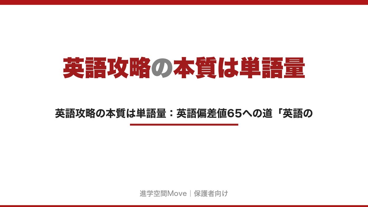 英語攻略の本質は単語量